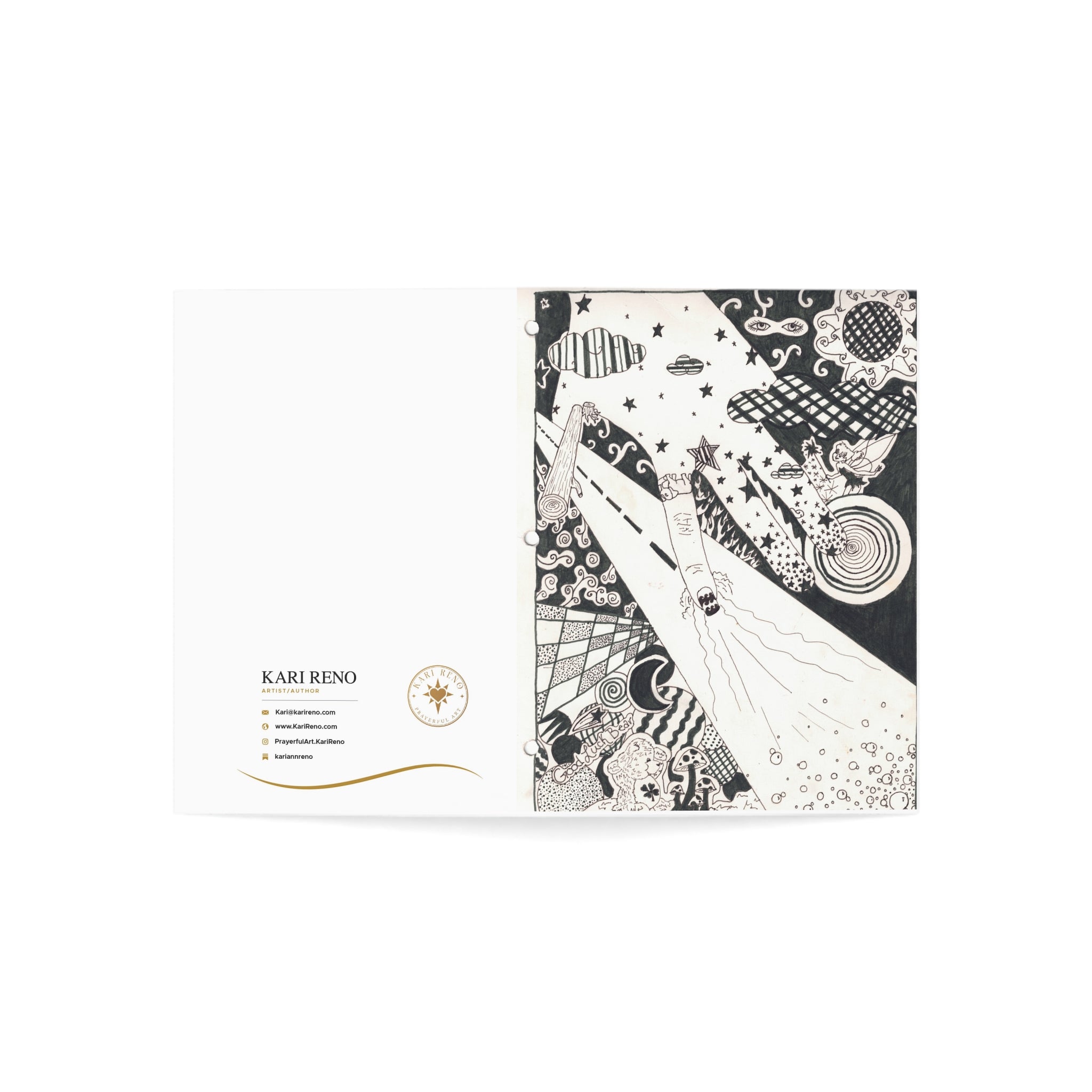 Space Doodle Greeting Cards — Black & White Abstract Cosmic Art (Pack of 1/10/30/50)
