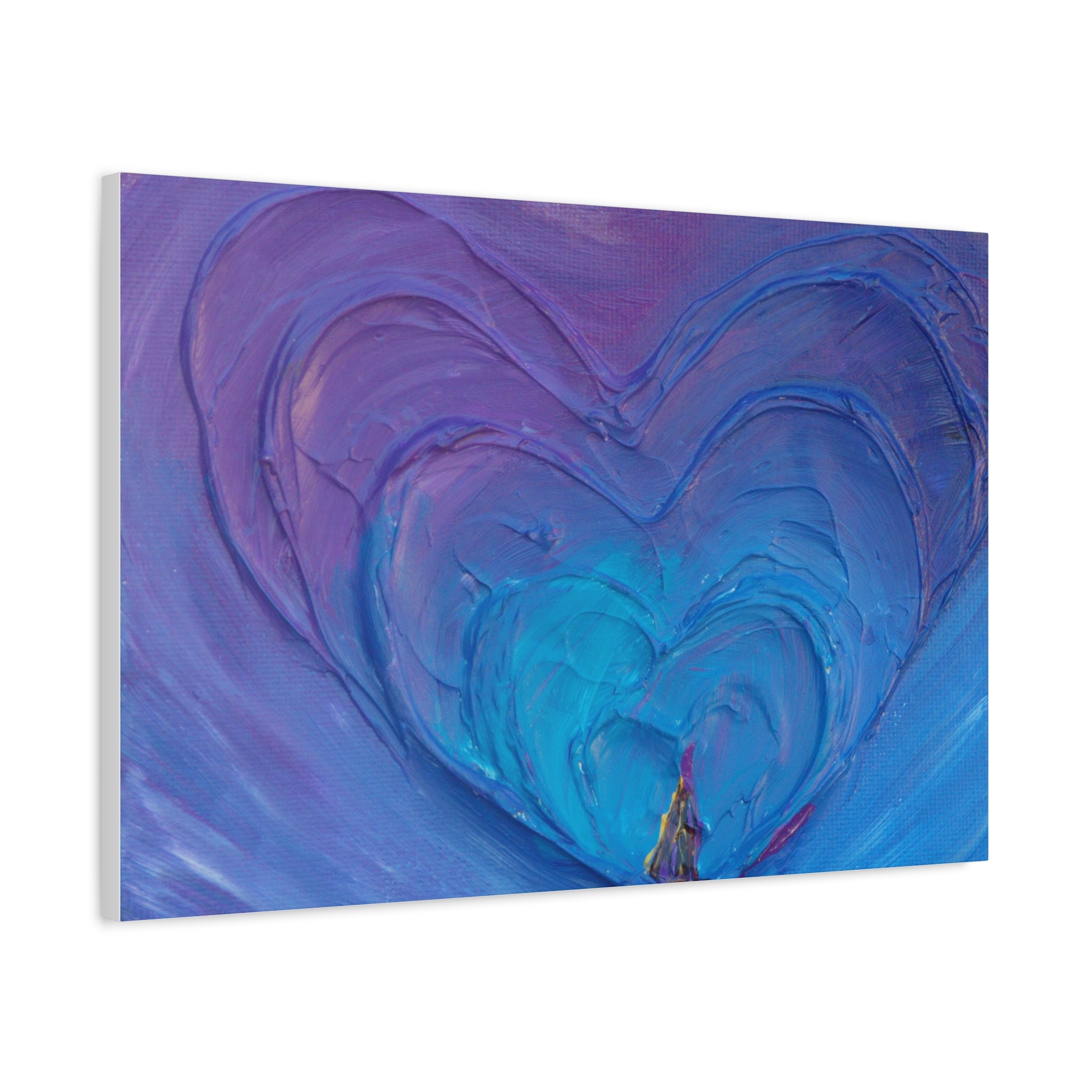 Blue Heart Abstract Canvas Wall Art — Matte Stretched 1.25"