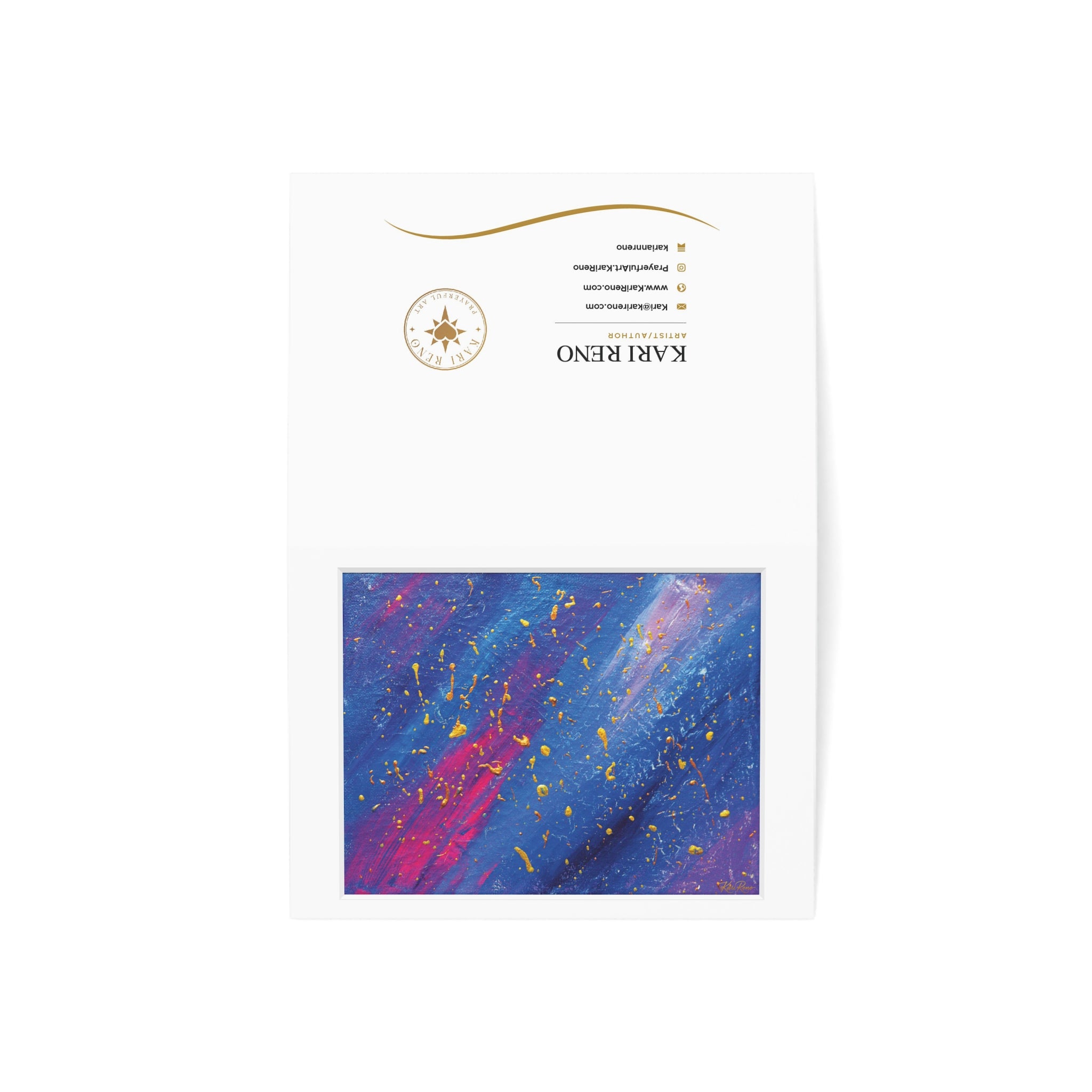 Abstract Galaxy Greeting Card — Blue & Purple Cosmic Art Note Cards (1/10/30/50 pack)