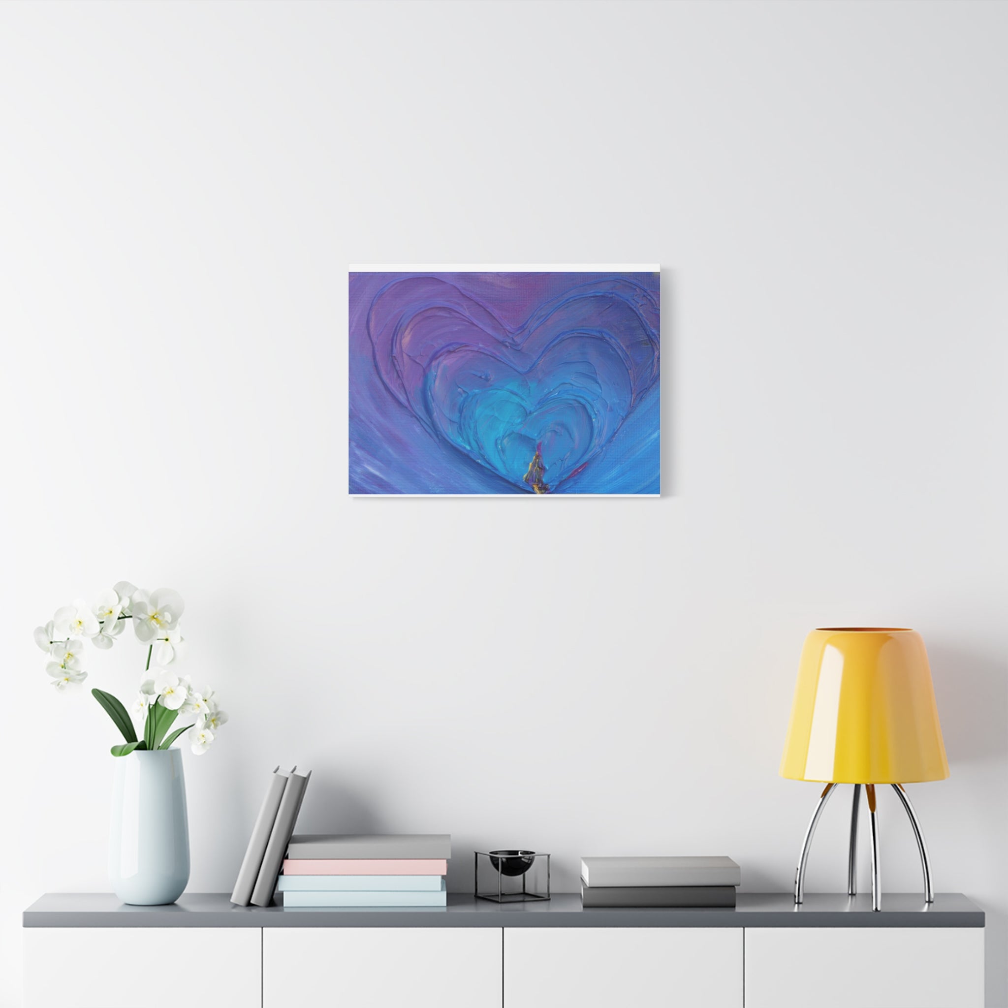 Blue Heart Abstract Canvas Wall Art — Matte Stretched 1.25"