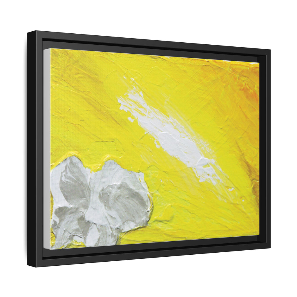 Yellow Abstract Floral Matte Canvas Framed Wall Art