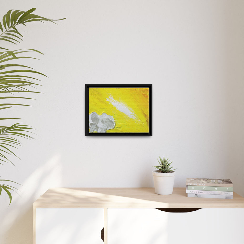 Yellow Abstract Floral Matte Canvas Framed Wall Art