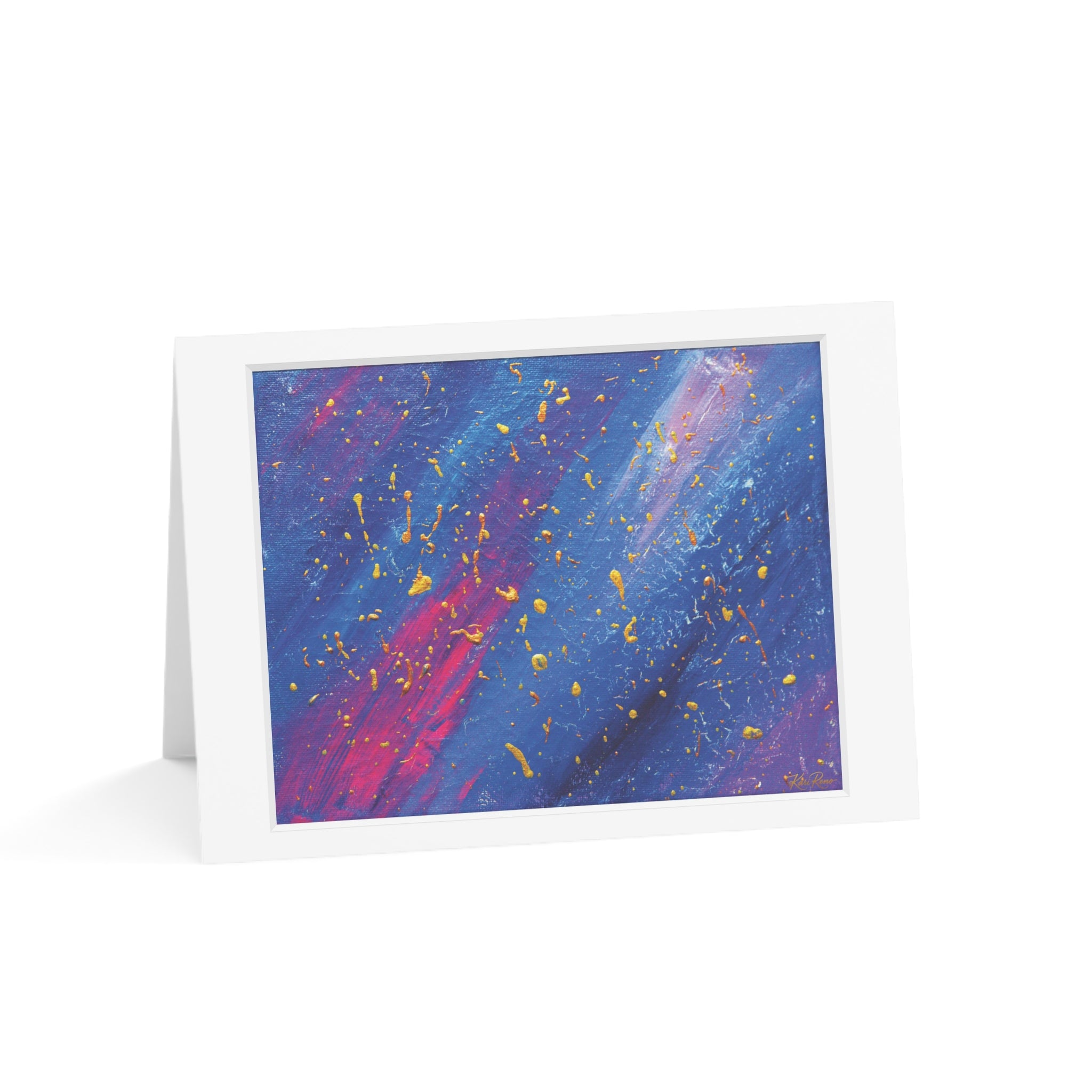 Abstract Galaxy Greeting Card — Blue & Purple Cosmic Art Note Cards (1/10/30/50 pack)