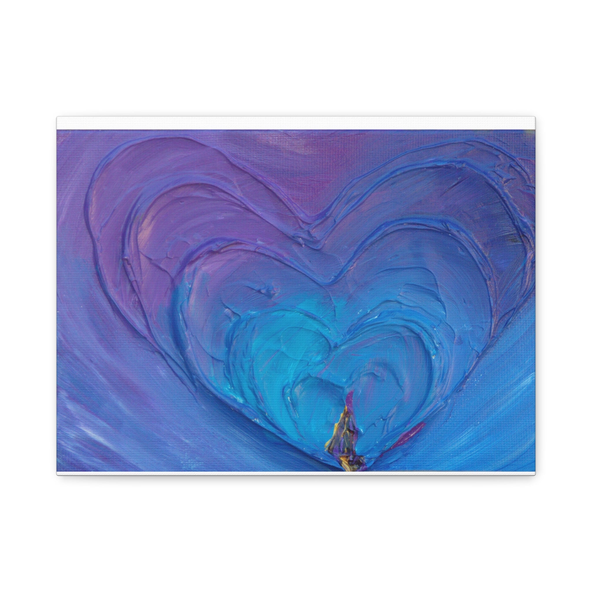 Blue Heart Abstract Canvas Wall Art — Matte Stretched 1.25"