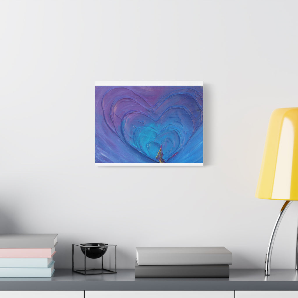 Blue Heart Abstract Canvas Wall Art — Matte Stretched 1.25"