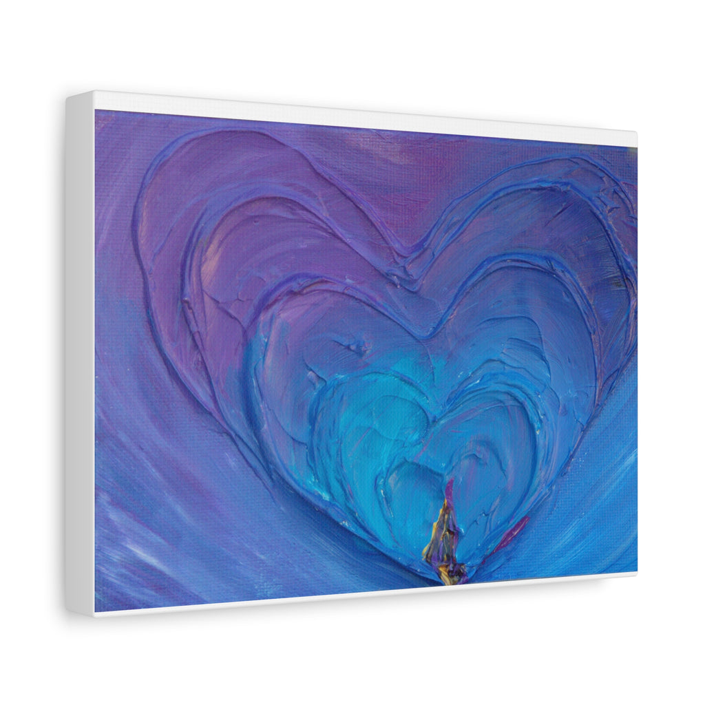 Blue Heart Abstract Canvas Wall Art — Matte Stretched 1.25"