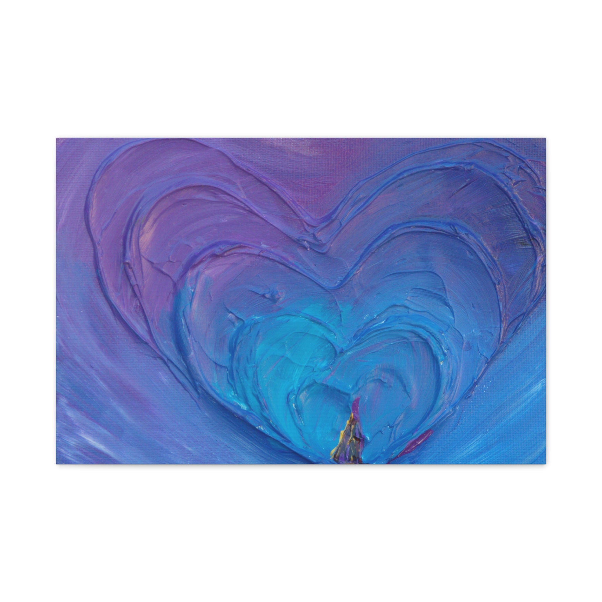 Blue Heart Abstract Canvas Wall Art — Matte Stretched 1.25"