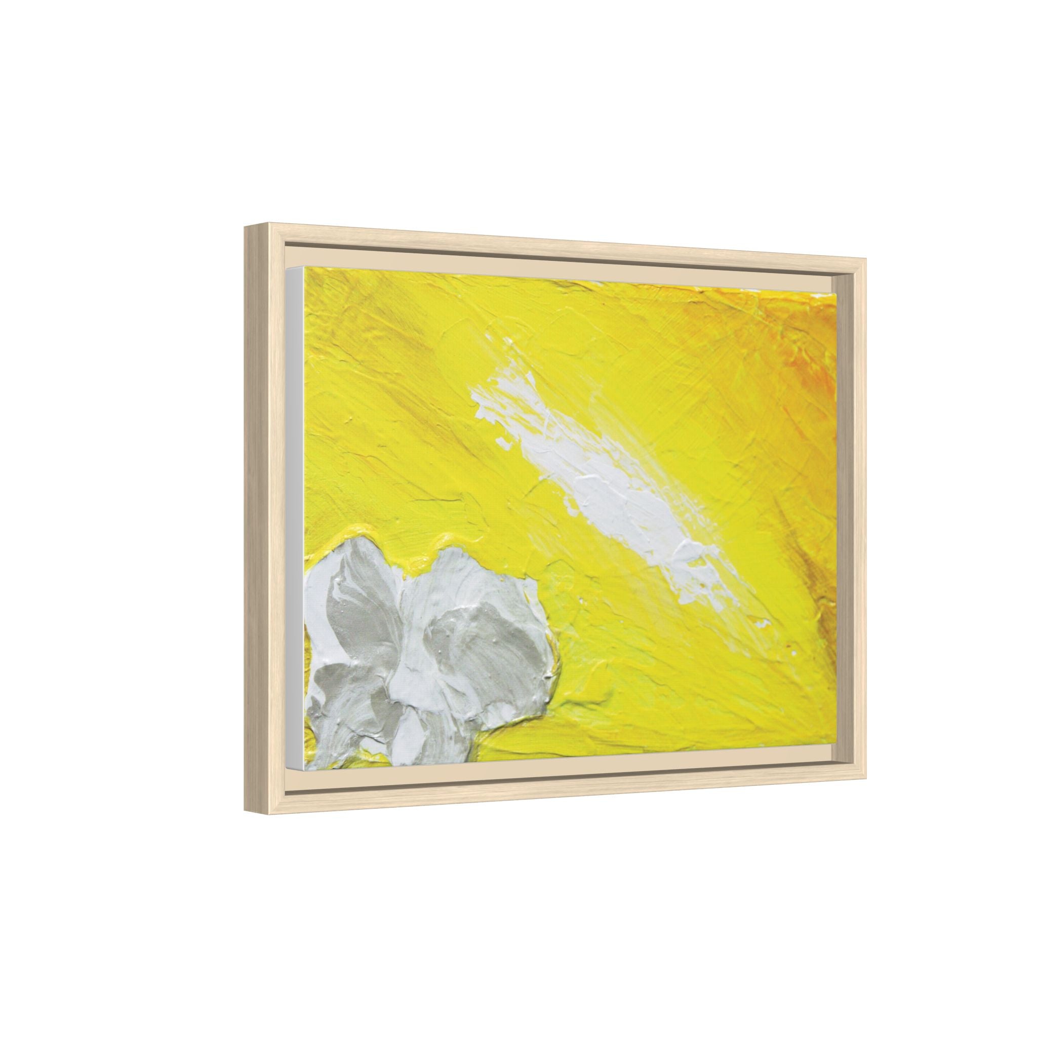 Yellow Abstract Floral Matte Canvas Framed Wall Art
