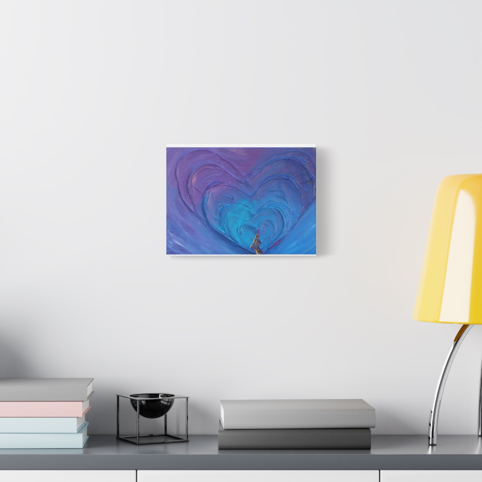 Blue Heart Abstract Canvas Wall Art — Matte Stretched 1.25"
