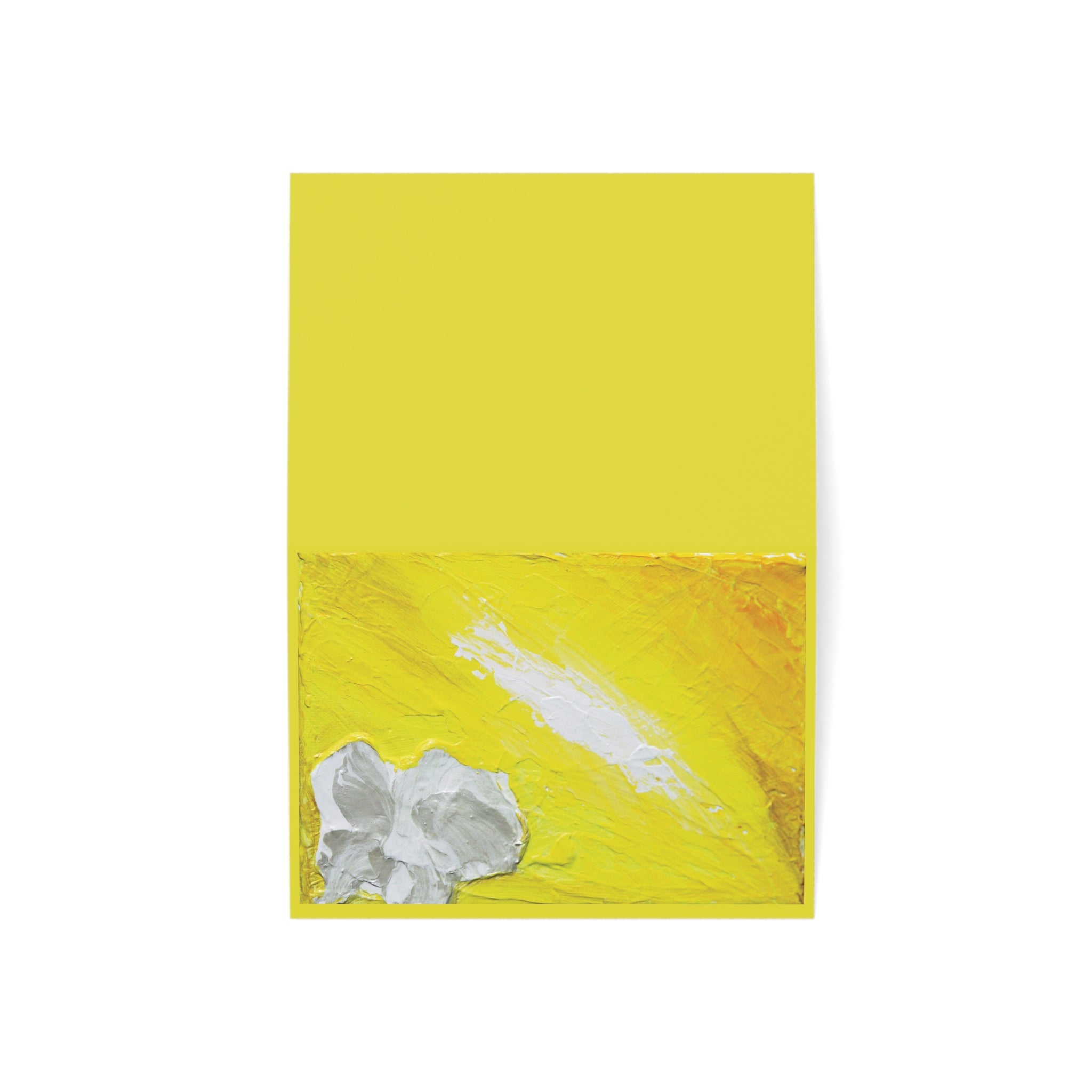 Abstract Yellow Paint Greeting Cards — Blank Note Cards Set (1, 10, 30, 50 pcs)