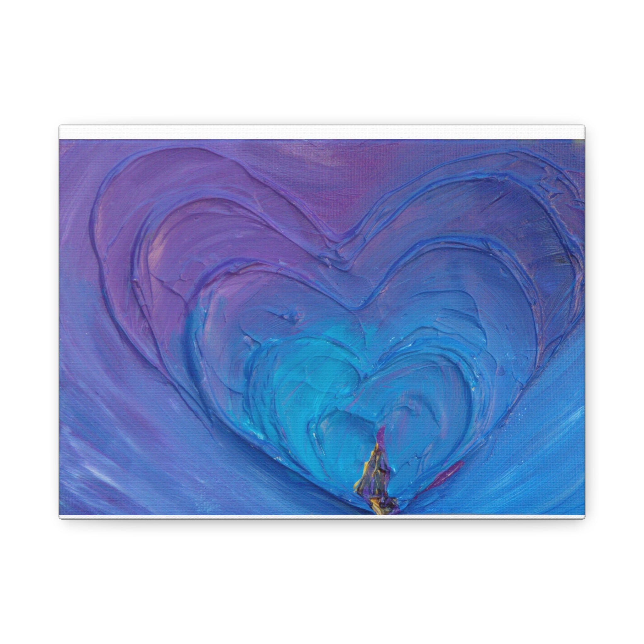 Blue Heart Abstract Canvas Wall Art — Matte Stretched 1.25"