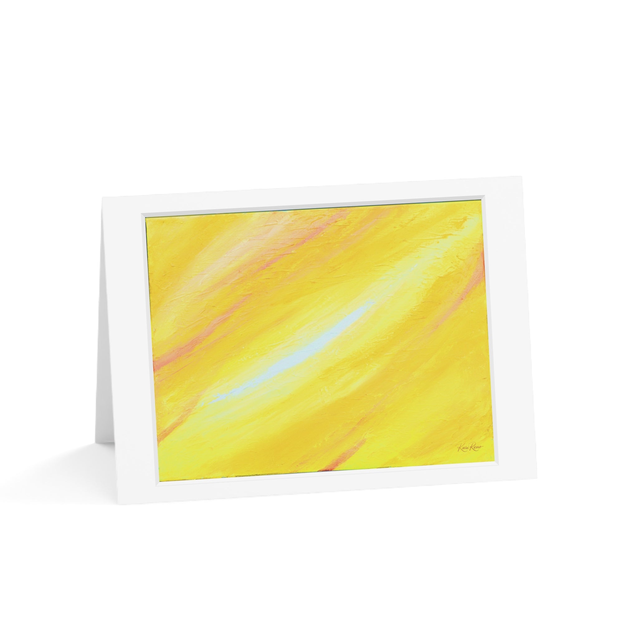 Yellow Watercolor Greeting Cards — Sunny Blank Note Cards (1, 10, 30, 50 pcs)