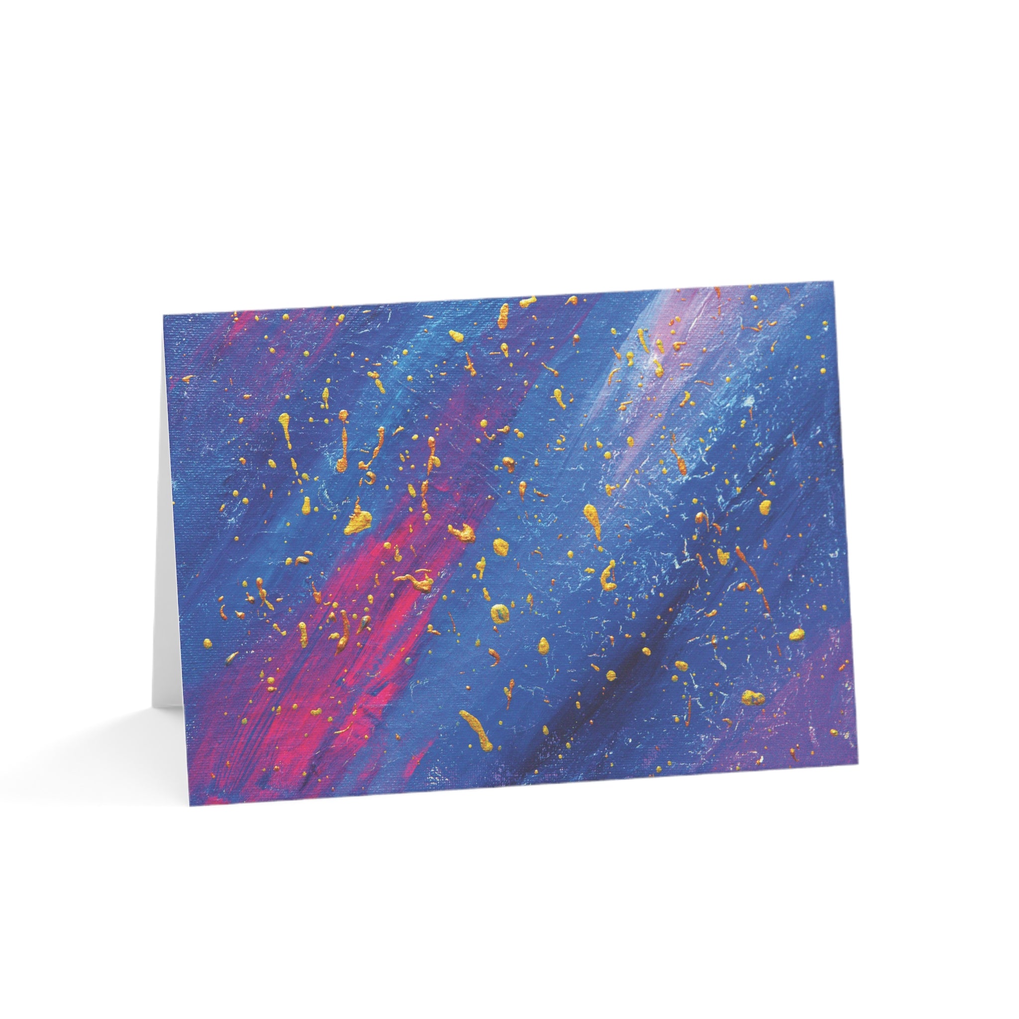 Abstract Galaxy Greeting Card — Blue & Purple Cosmic Art Note Cards (1/10/30/50 pack)