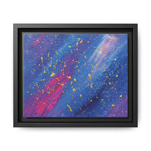 Abstract Galaxy Canvas Framed Art — Vibrant Blue & Pink Matte Print