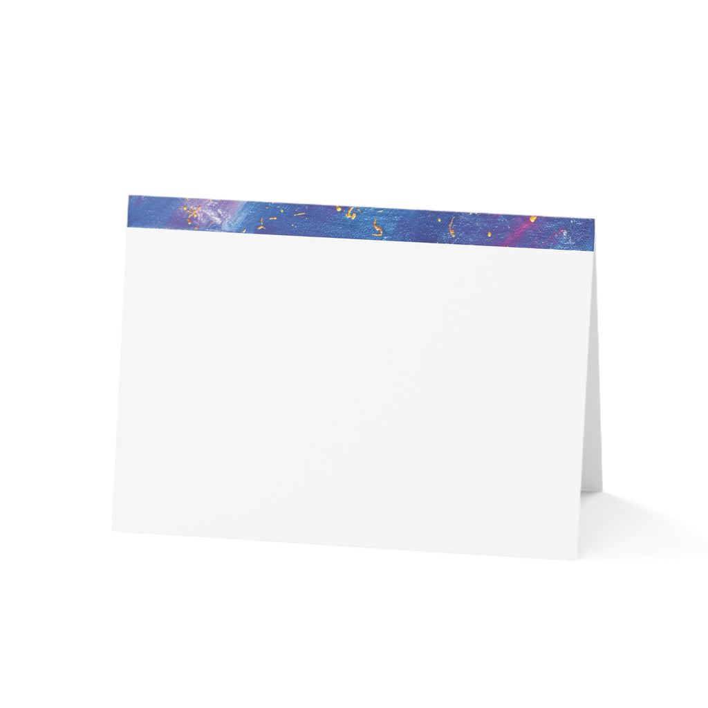 Abstract Galaxy Greeting Card — Blue & Purple Cosmic Art Note Cards (1/10/30/50 pack)