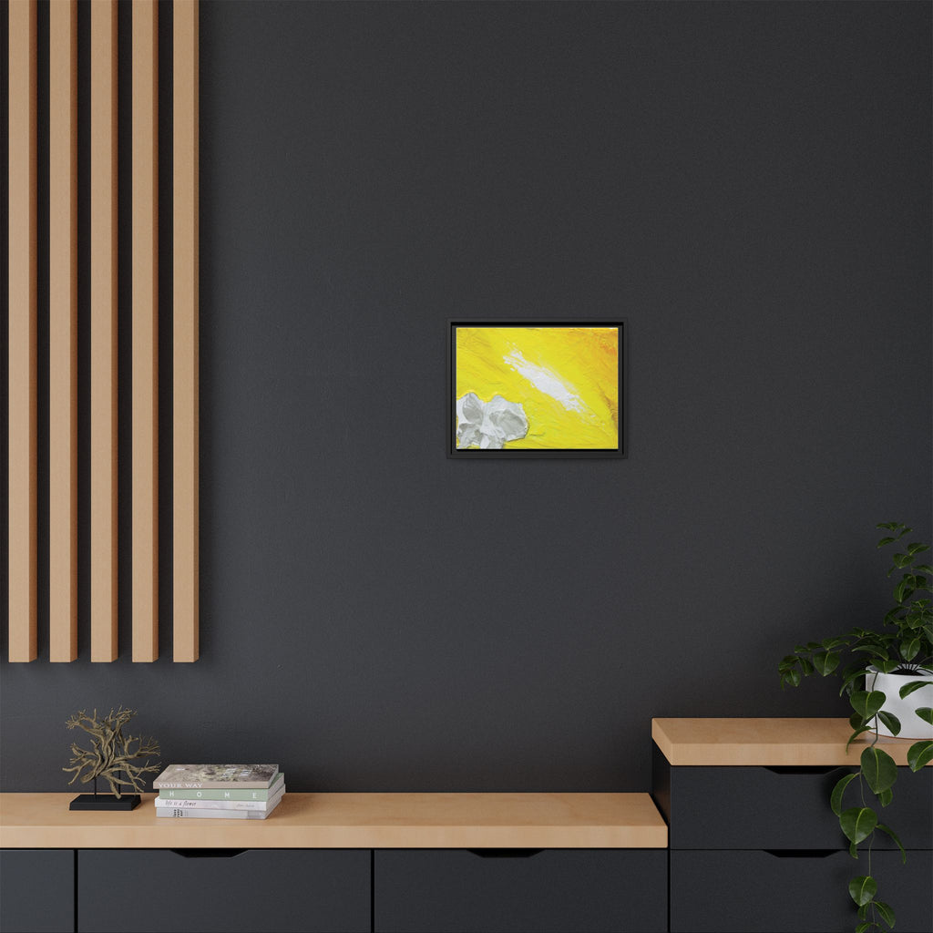 Yellow Abstract Floral Matte Canvas Framed Wall Art