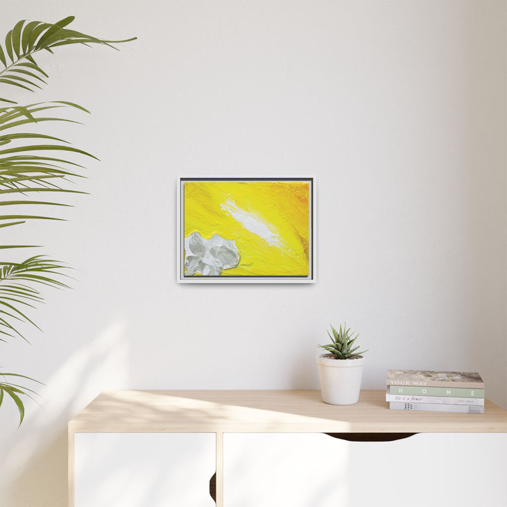 Yellow Abstract Floral Matte Canvas Framed Wall Art