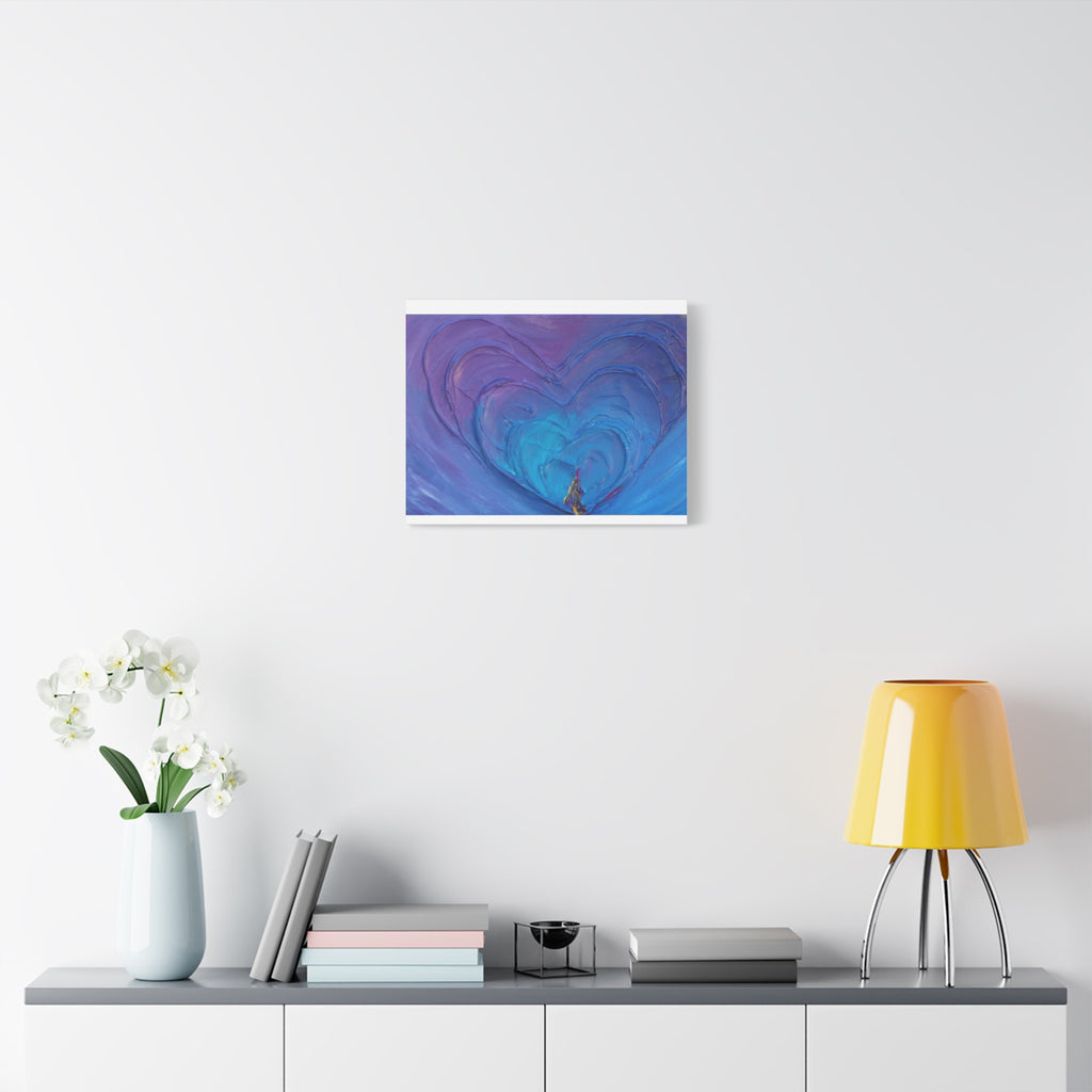 Blue Heart Abstract Canvas Wall Art — Matte Stretched 1.25"