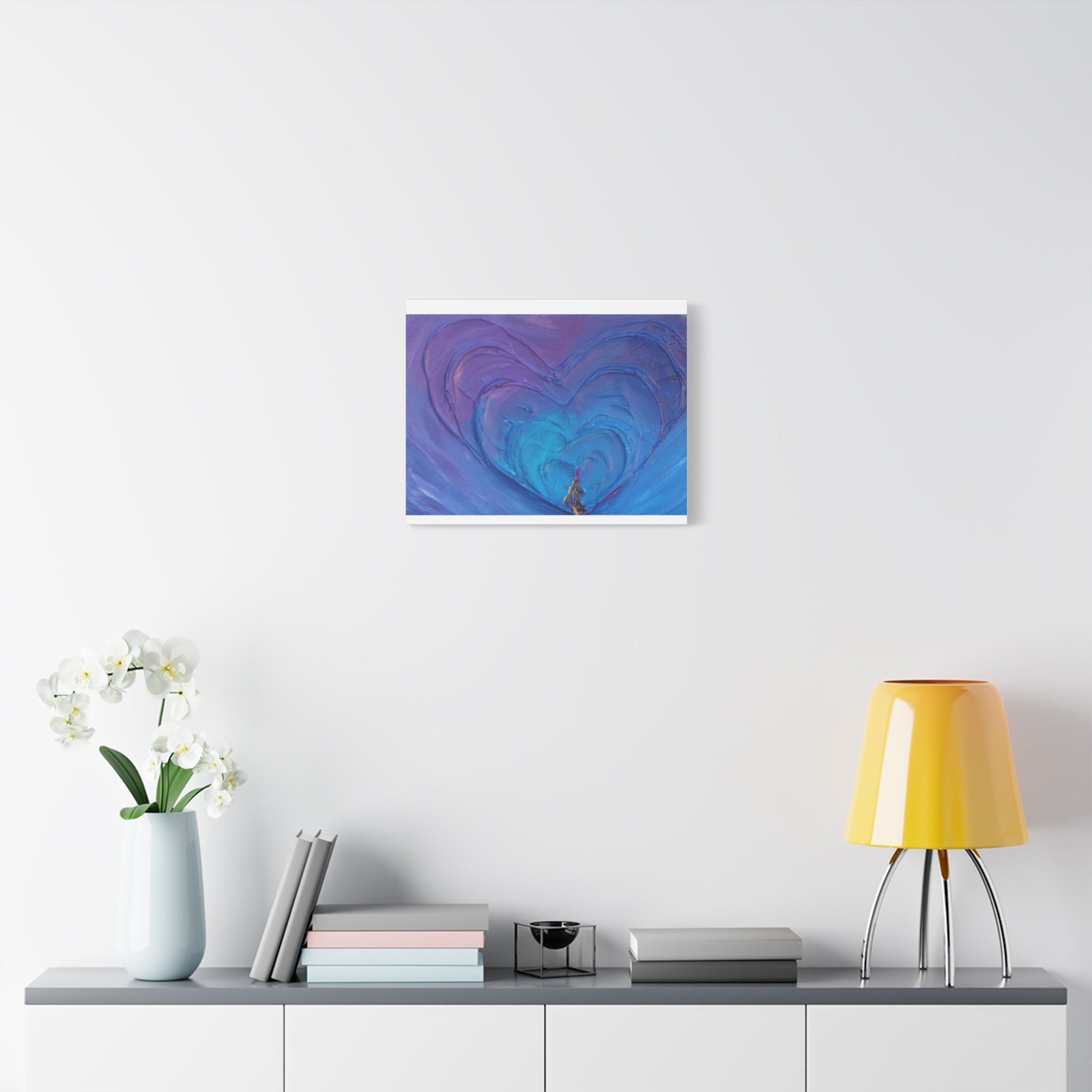 Blue Heart Abstract Canvas Wall Art — Matte Stretched 1.25"