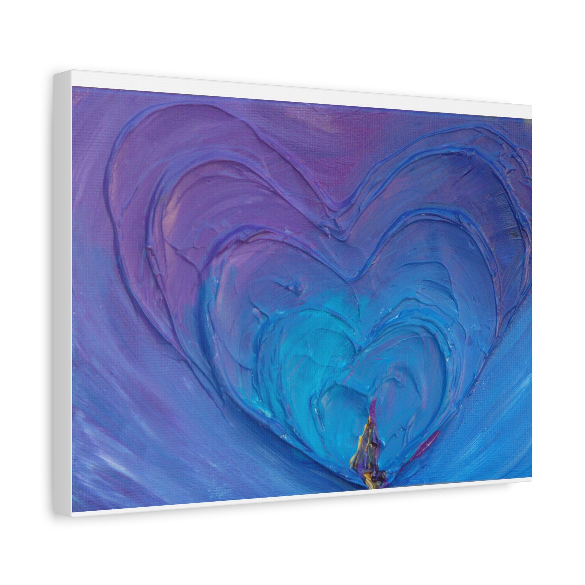 Blue Heart Abstract Canvas Wall Art — Matte Stretched 1.25"
