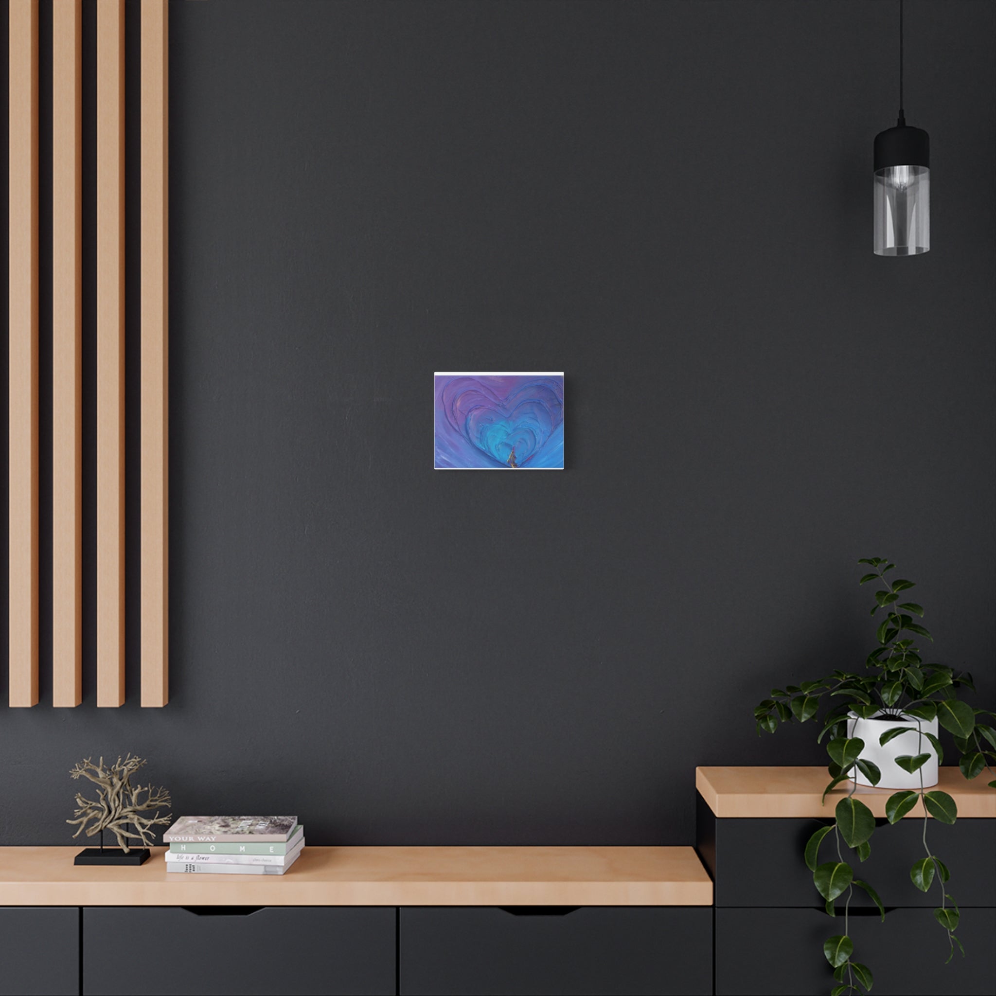 Blue Heart Abstract Canvas Wall Art — Matte Stretched 1.25"