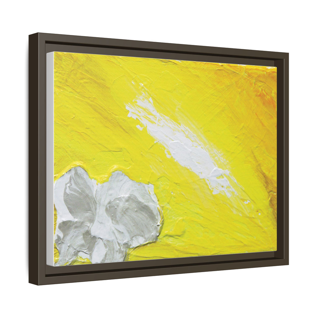 Yellow Abstract Floral Matte Canvas Framed Wall Art