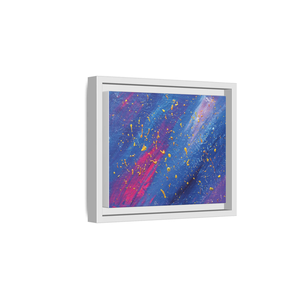 Abstract Galaxy Canvas Framed Art — Vibrant Blue & Pink Matte Print