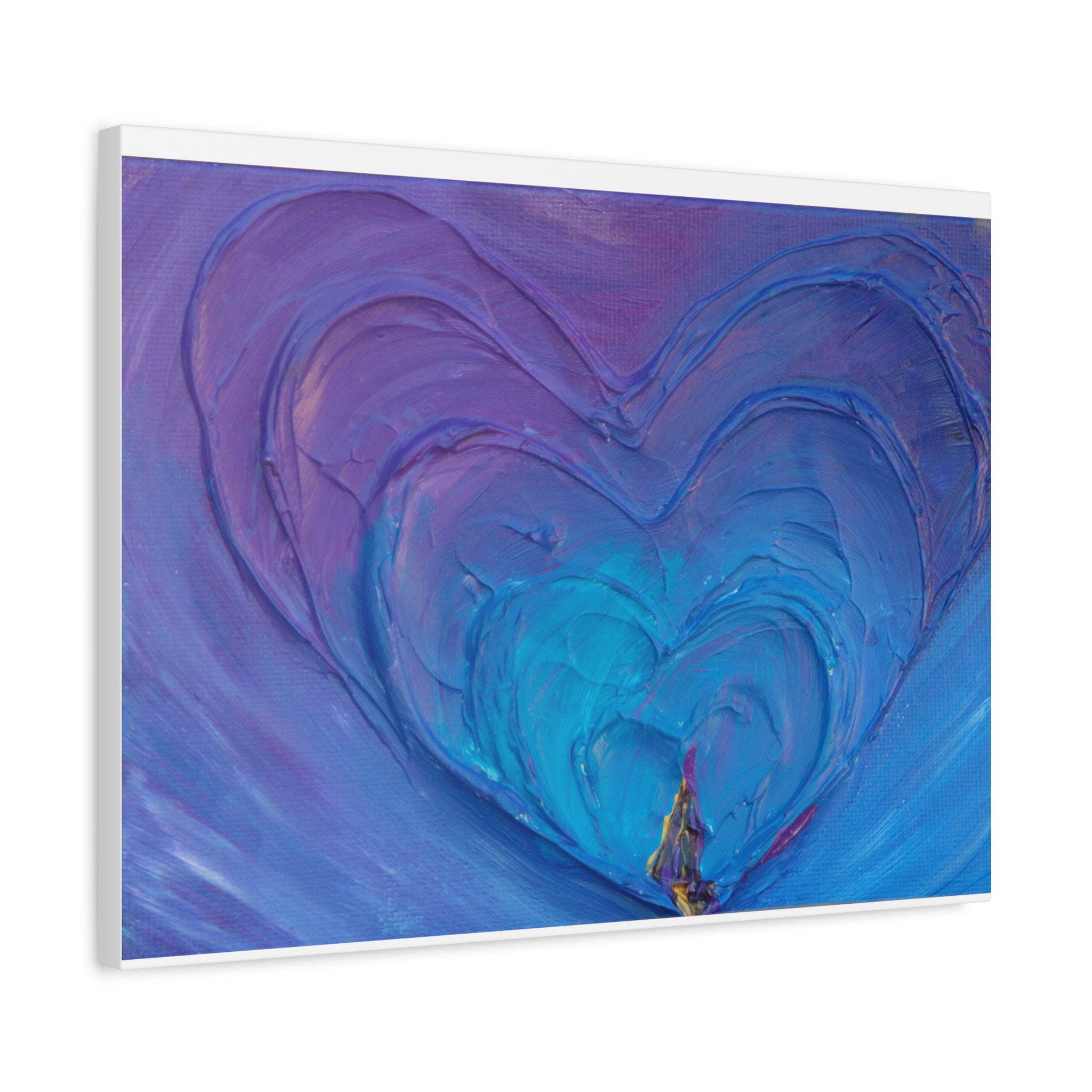 Blue Heart Abstract Canvas Wall Art — Matte Stretched 1.25"