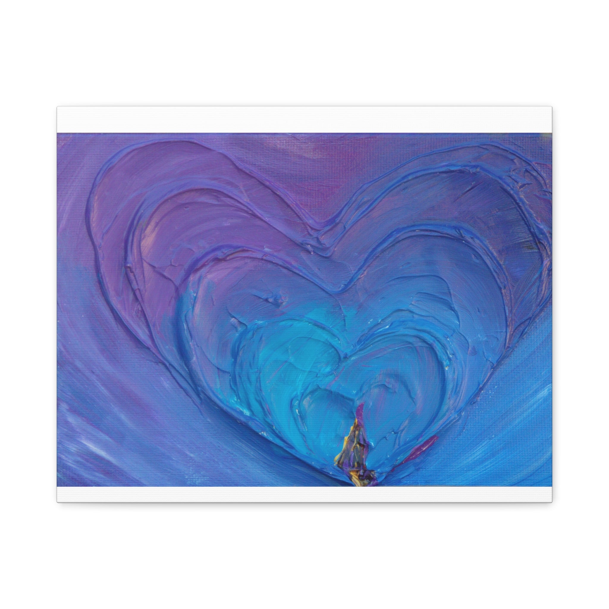 Blue Heart Abstract Canvas Wall Art — Matte Stretched 1.25"