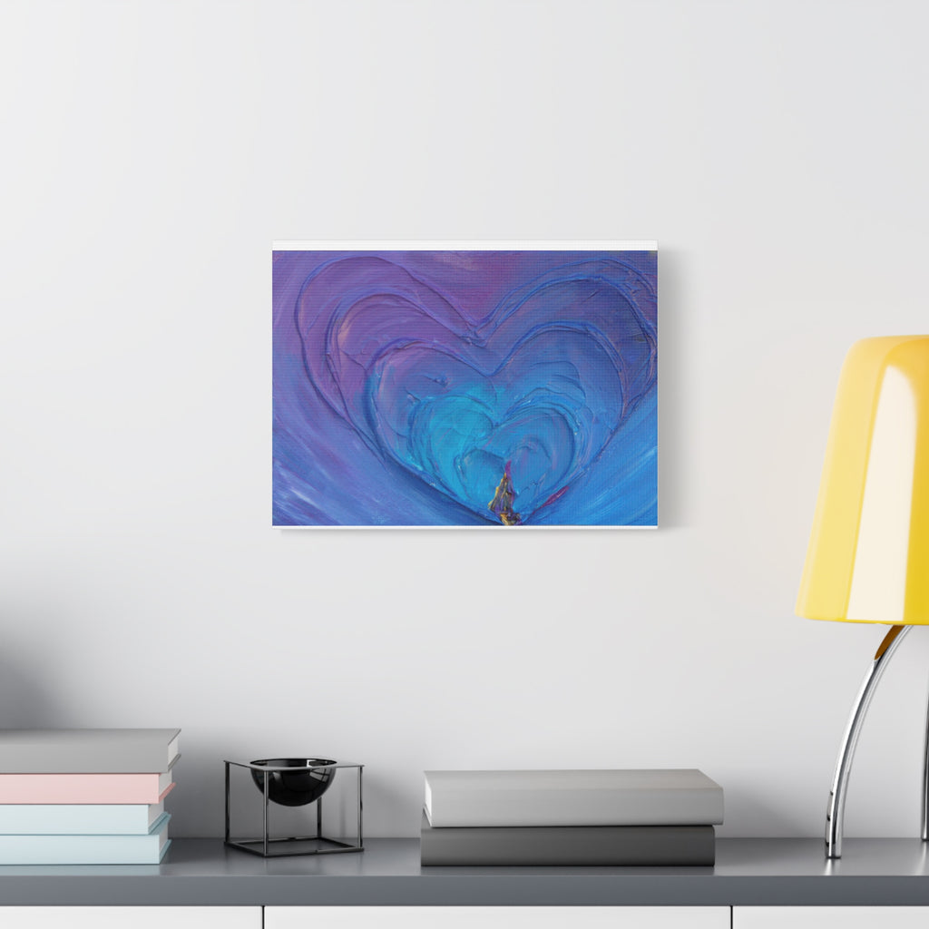 Blue Heart Abstract Canvas Wall Art — Matte Stretched 1.25"