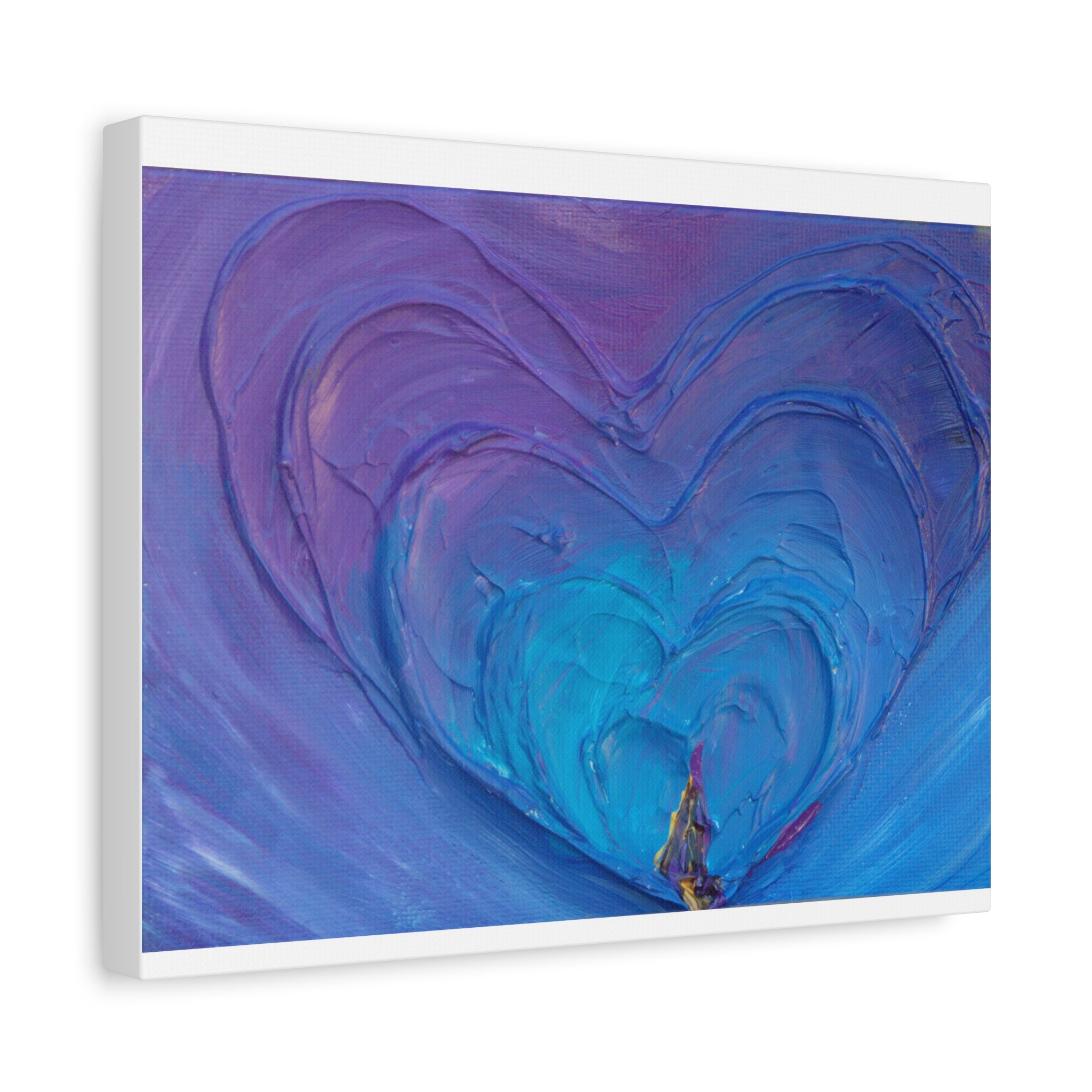 Blue Heart Abstract Canvas Wall Art — Matte Stretched 1.25"