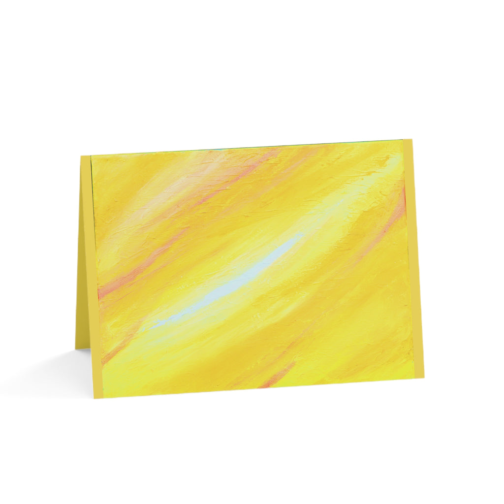 Yellow Watercolor Greeting Cards — Sunny Blank Note Cards (1, 10, 30, 50 pcs)