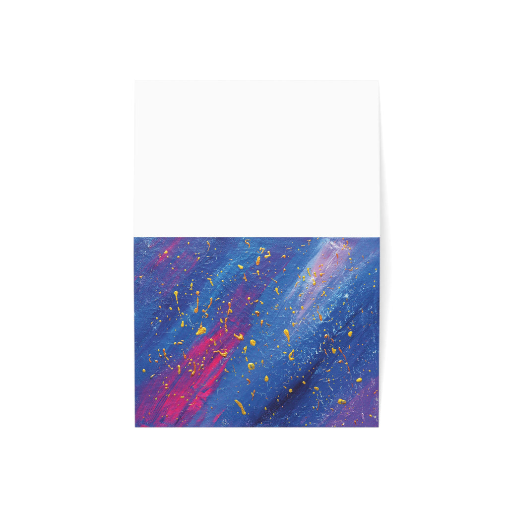 Abstract Galaxy Greeting Card — Blue & Purple Cosmic Art Note Cards (1/10/30/50 pack)