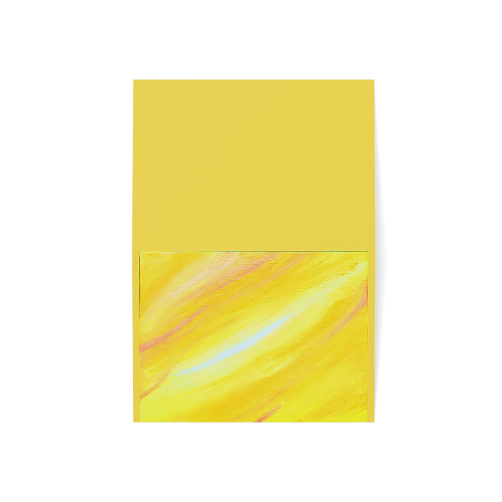 Yellow Watercolor Greeting Cards — Sunny Blank Note Cards (1, 10, 30, 50 pcs)