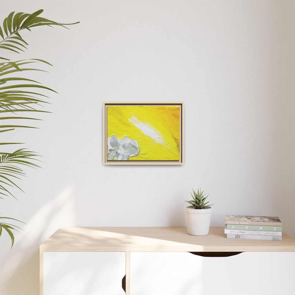 Yellow Abstract Floral Matte Canvas Framed Wall Art