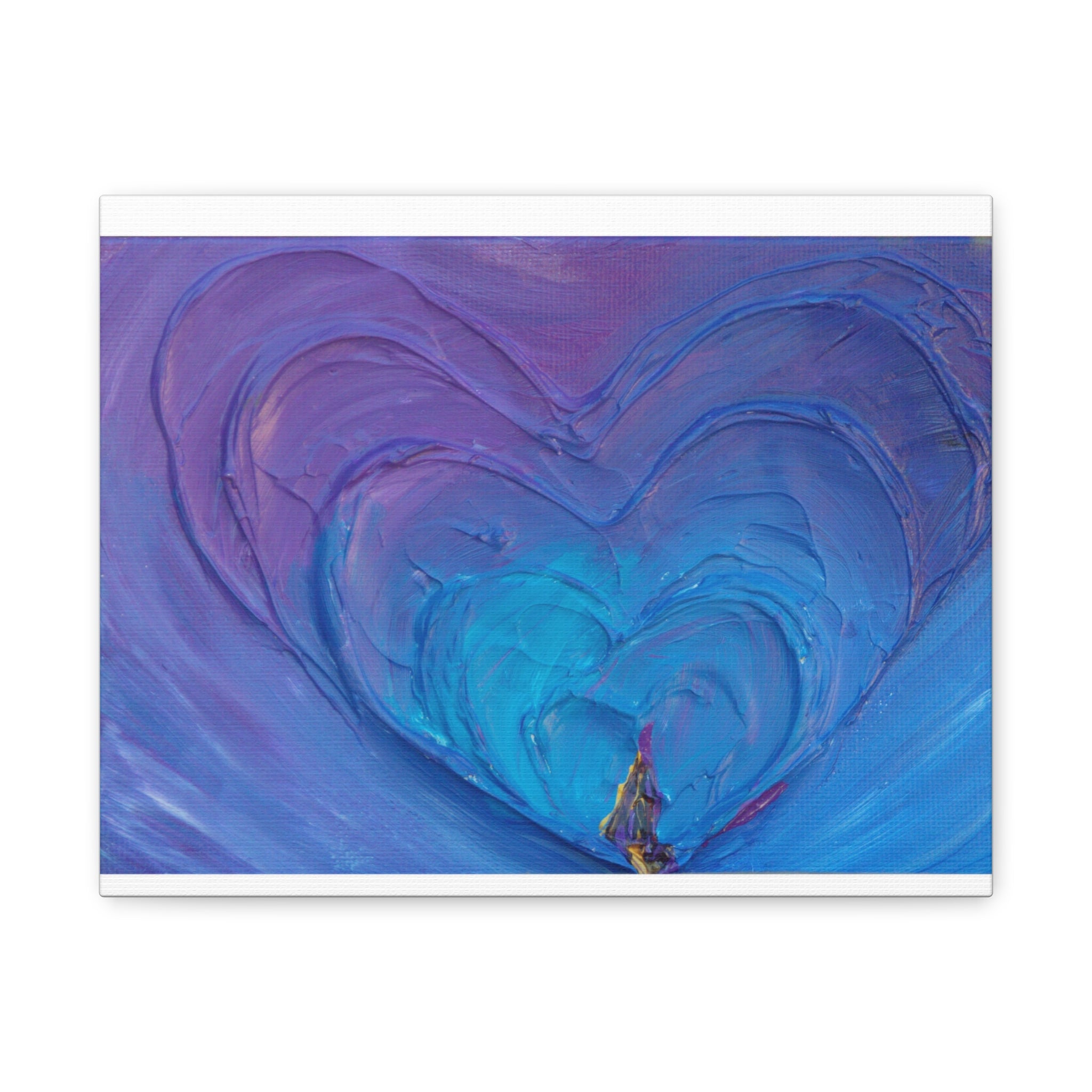 Blue Heart Abstract Canvas Wall Art — Matte Stretched 1.25"